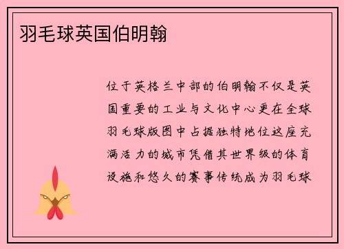 羽毛球英国伯明翰